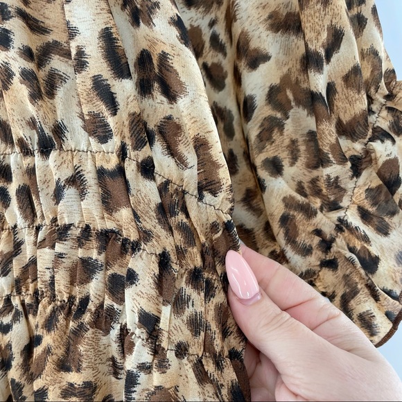 Off Shoulder Leopard, Casual Ruffle Sundress - Picture 6 of 13